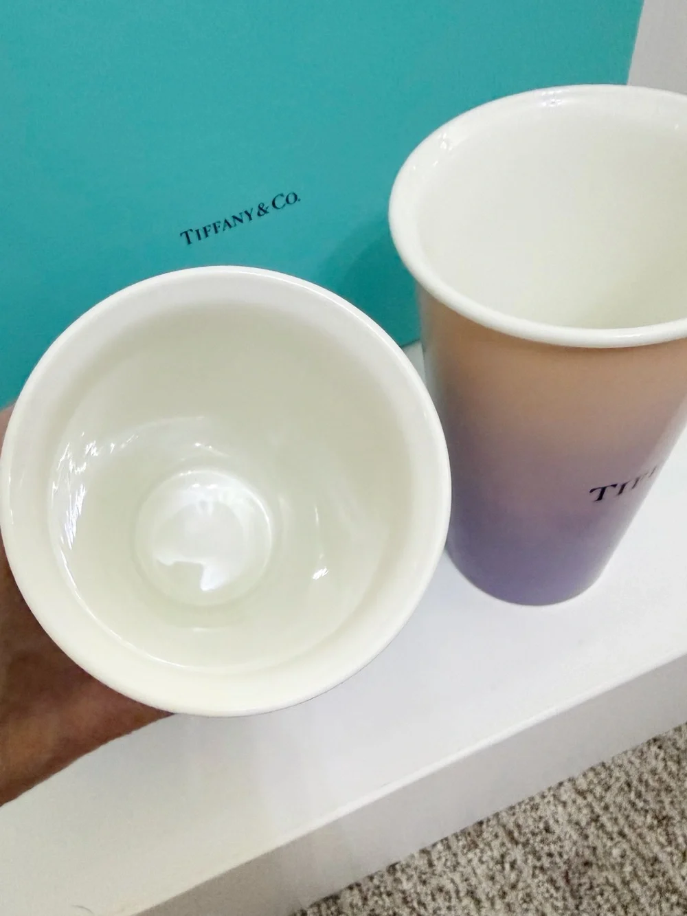 Tiffany & Co. Large Coffee Cups in Infinity Morganite Bone China